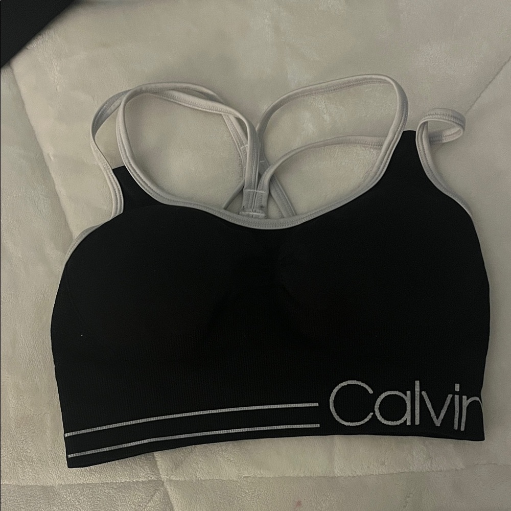 Calvin Klein Black and Gray Sports Bra